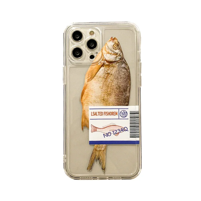 Ins Style Salted Fish Transparent Phone Case for iPhone Case Cute Cover Ins Style Salted Fish Transparent Phone Case for iPhone Case Cute Cover