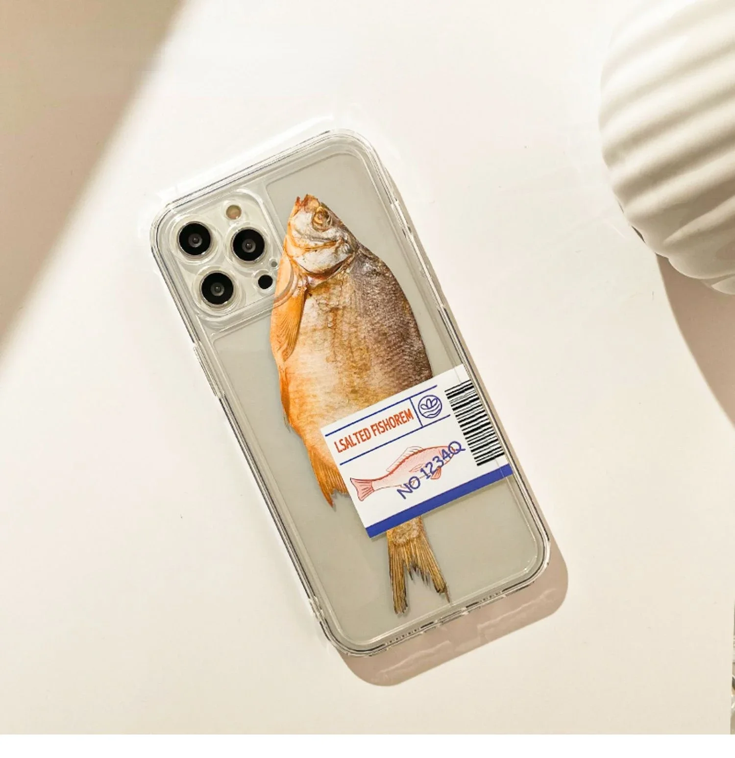 Ins Style Salted Fish Transparent Phone Case for iPhone Case Cute Cover Ins Style Salted Fish Transparent Phone Case for iPhone Case Cute Cover