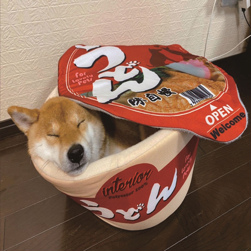 Instant Cup Noodle Dog Bed with Lid Instant Cup Noodle Dog Bed with Lid