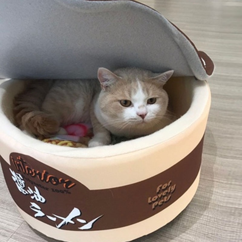 Instant Cup Noodle Dog Bed with Lid Instant Cup Noodle Dog Bed with Lid