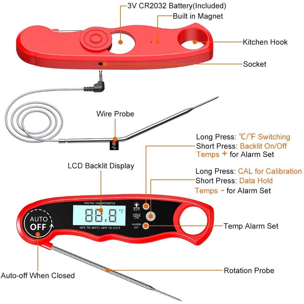 Instant Read Meat Thermometer Cooking Tool