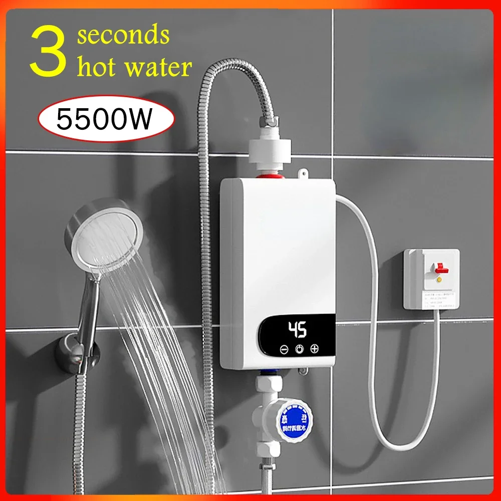 Instant Water Heater Portable Electric Heaters for Bathroom Hot Water Shower and Home Kitchen Heating Instant Water Heater Portable Electric Heaters for Bathroom Hot Water Shower and Home Kitchen Heating