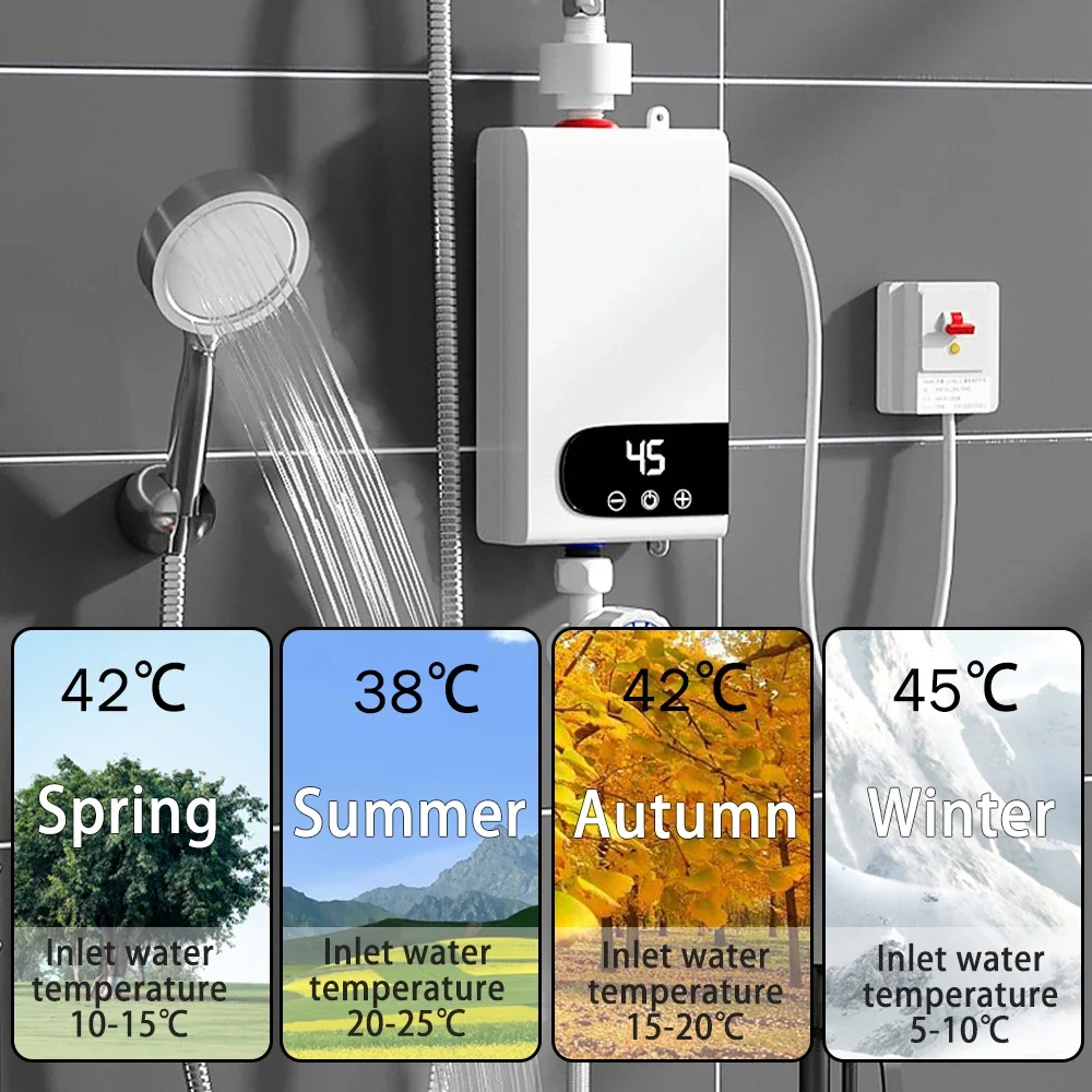Instant Water Heater Portable Electric Heaters for Bathroom Hot Water Shower and Home Kitchen Heating Instant Water Heater Portable Electric Heaters for Bathroom Hot Water Shower and Home Kitchen Heating