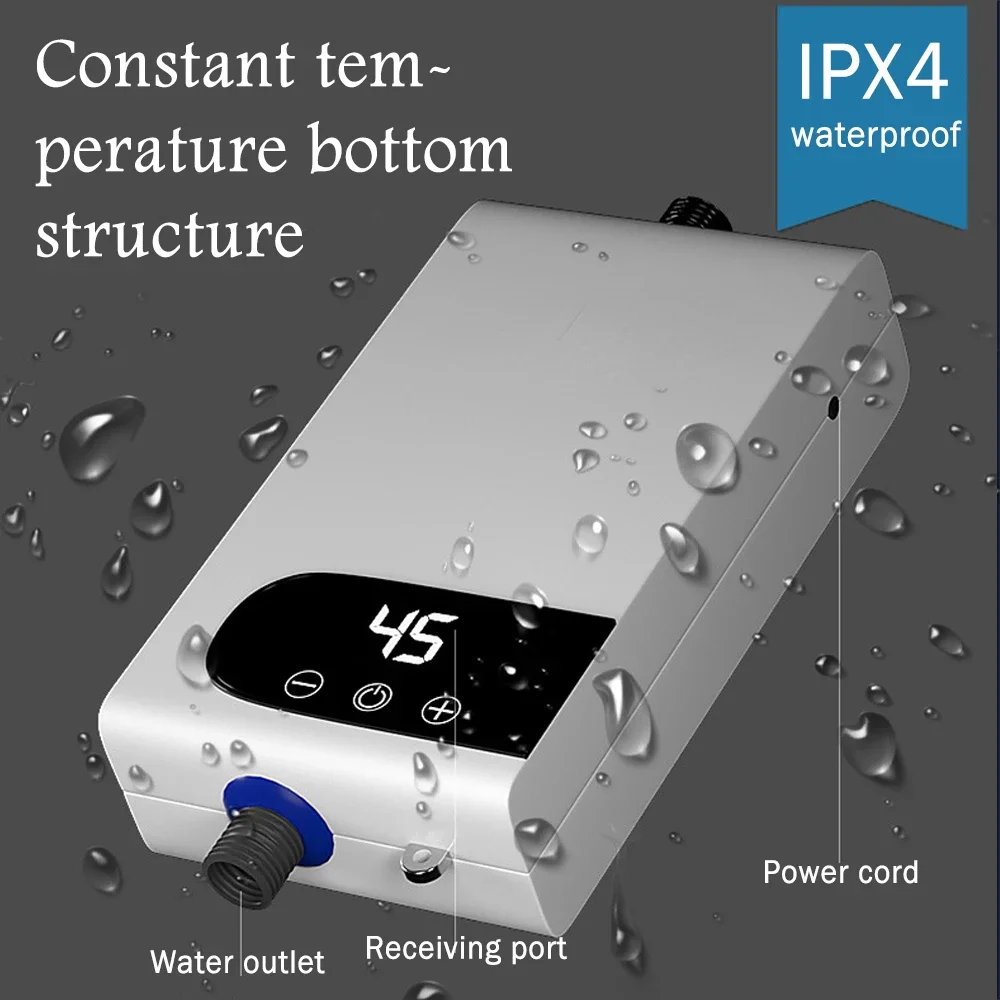 Instant Water Heater Portable Electric Heaters for Bathroom Hot Water Shower and Home Kitchen Heating Instant Water Heater Portable Electric Heaters for Bathroom Hot Water Shower and Home Kitchen Heating