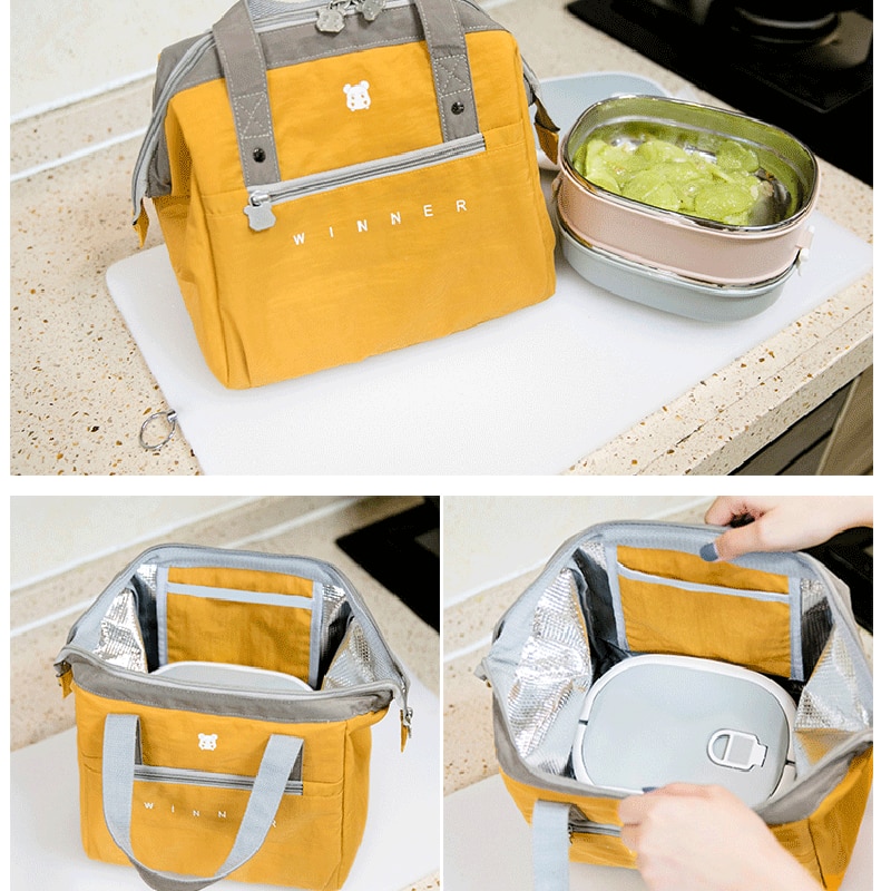 Insulated Lunch Tote Bag with Zipper Pocket