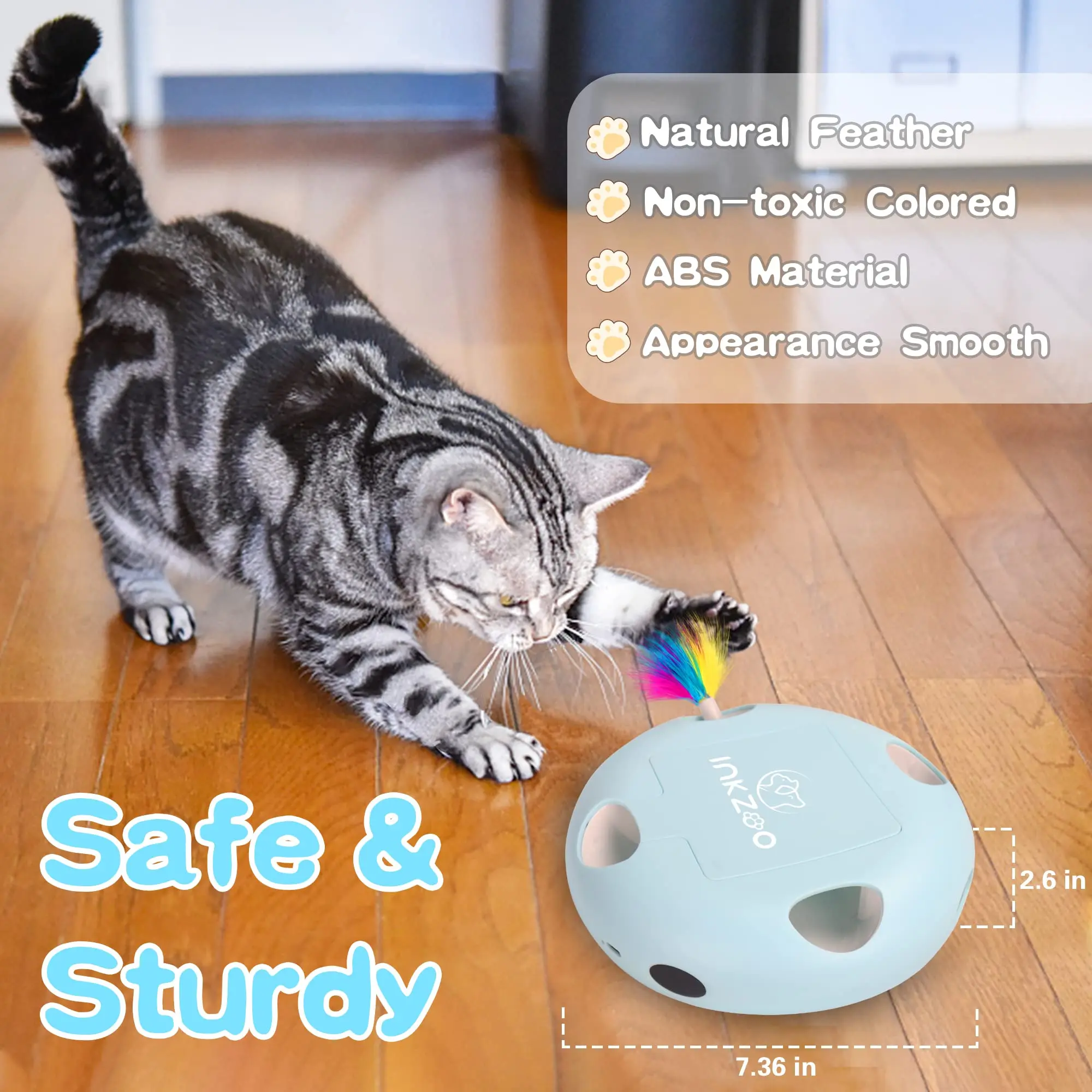 Interactive Cat Toy for Indoor Cats Smart Interactive Kitten Toy Automatic 7 Holes Mice Whack-A-Mole Interactive Cat Toy for Indoor Cats Smart Interactive Kitten Toy Automatic 7 Holes Mice Whack-A-Mole