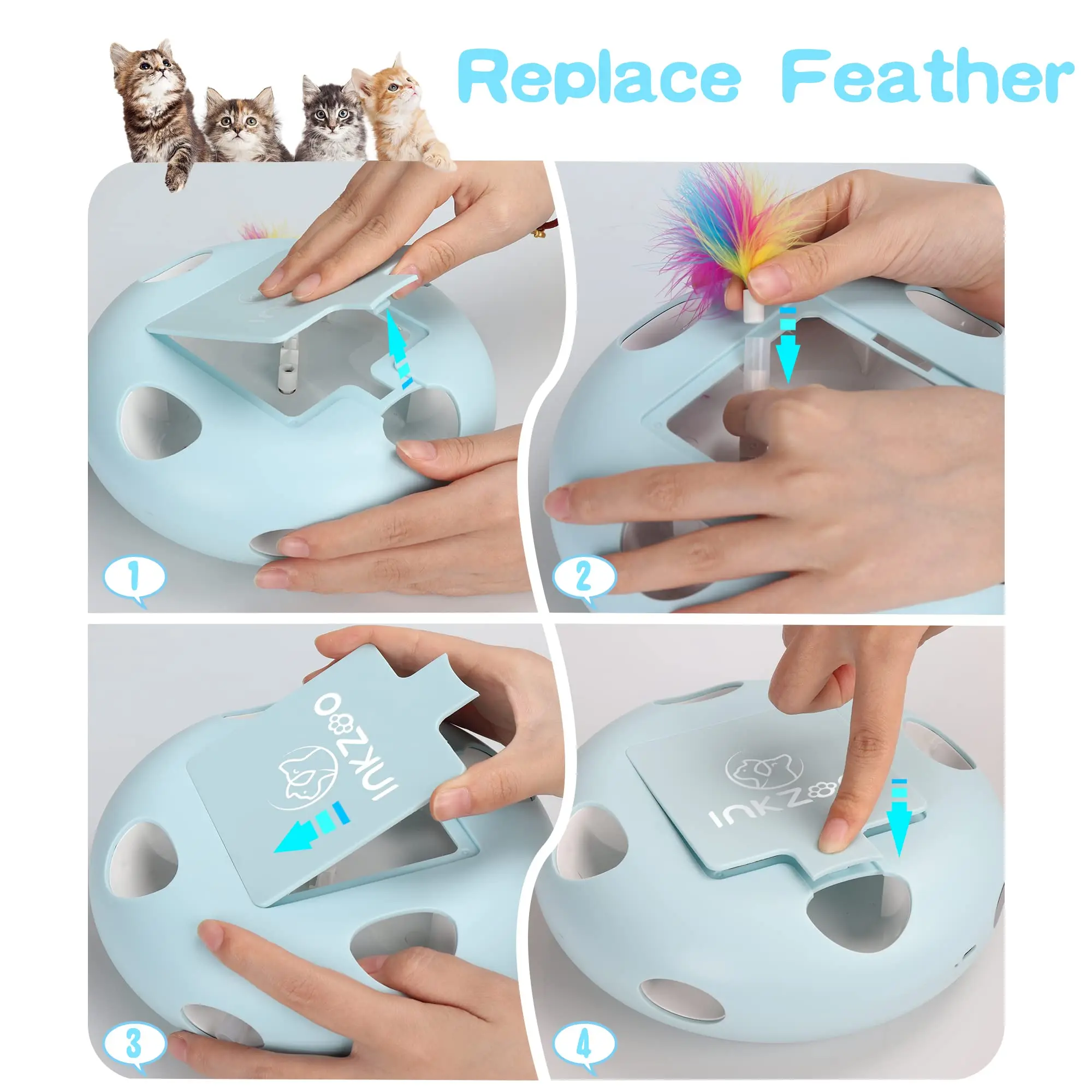Interactive Cat Toy for Indoor Cats Smart Interactive Kitten Toy Automatic 7 Holes Mice Whack-A-Mole Interactive Cat Toy for Indoor Cats Smart Interactive Kitten Toy Automatic 7 Holes Mice Whack-A-Mole