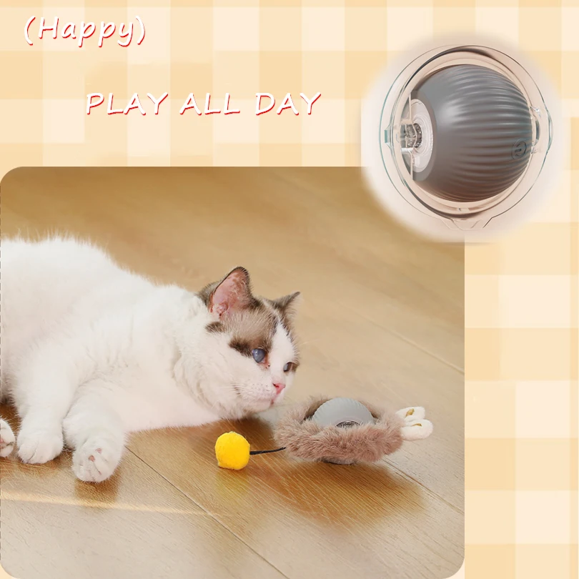 Interactive Cat Toys Ball Cover Set Fast Rolling in Pouch Hide and Seek Kitten Toy Motion Activated Interactive Cat Toy