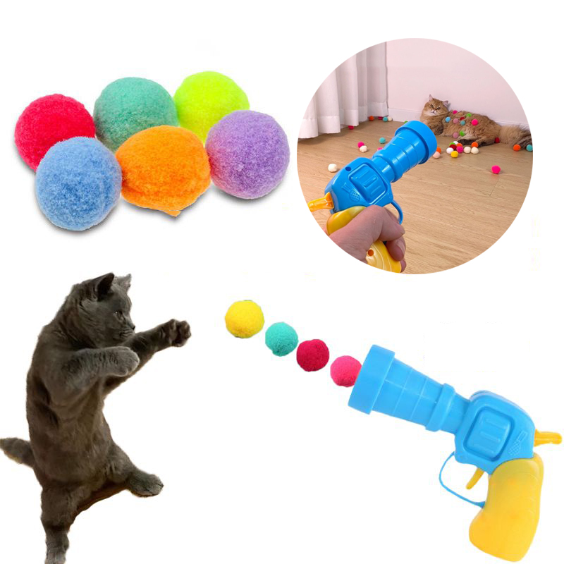 Interactive Launch Training Cat Toys Creative Kittens Mini Pompoms Games Stretch Plush Ball Toys Interactive Launch Training Cat Toys Creative Kittens Mini Pompoms Games Stretch Plush Ball Toys