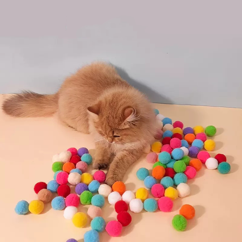 Interactive Launch Training Cat Toys Creative Kittens Mini Pompoms Games Stretch Plush Ball Toys Interactive Launch Training Cat Toys Creative Kittens Mini Pompoms Games Stretch Plush Ball Toys