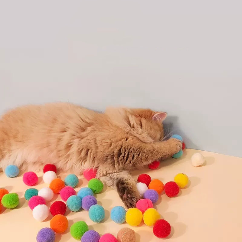 Interactive Launch Training Cat Toys Creative Kittens Mini Pompoms Games Stretch Plush Ball Toys Interactive Launch Training Cat Toys Creative Kittens Mini Pompoms Games Stretch Plush Ball Toys