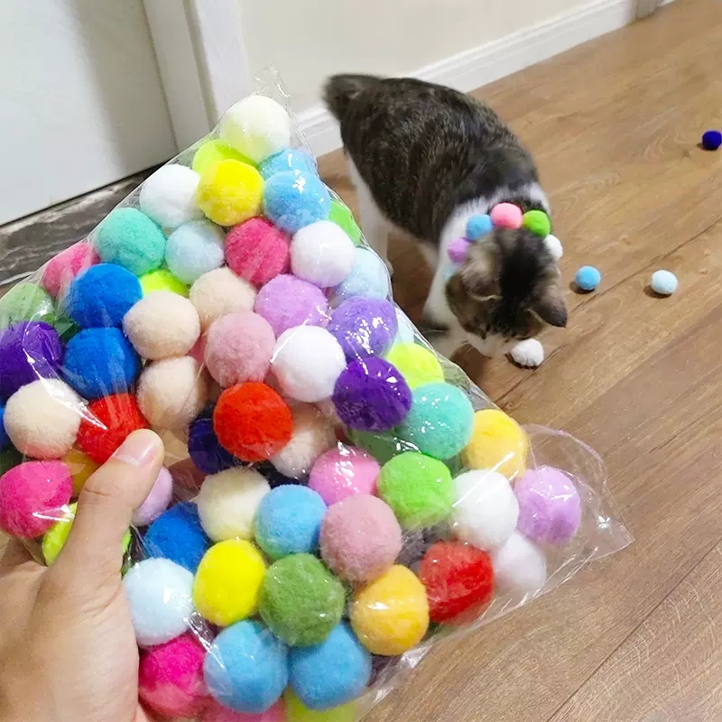 Interactive Launch Training Cat Toys Creative Kittens Mini Pompoms Games Stretch Plush Ball Toys Interactive Launch Training Cat Toys Creative Kittens Mini Pompoms Games Stretch Plush Ball Toys