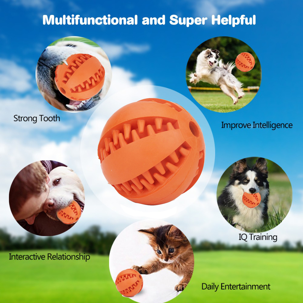 Interactive Rubber Dog Treat Ball Dispenser Interactive Rubber Dog Treat Ball Dispenser
