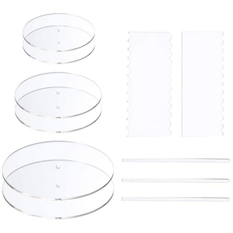Invisible Acrylic Cake Board Stand Set