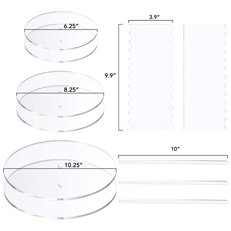 Invisible Acrylic Cake Board Stand Set