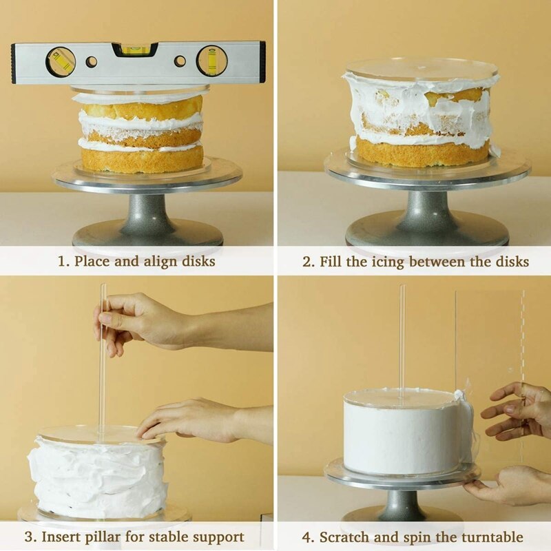 Invisible Acrylic Cake Board Stand Set