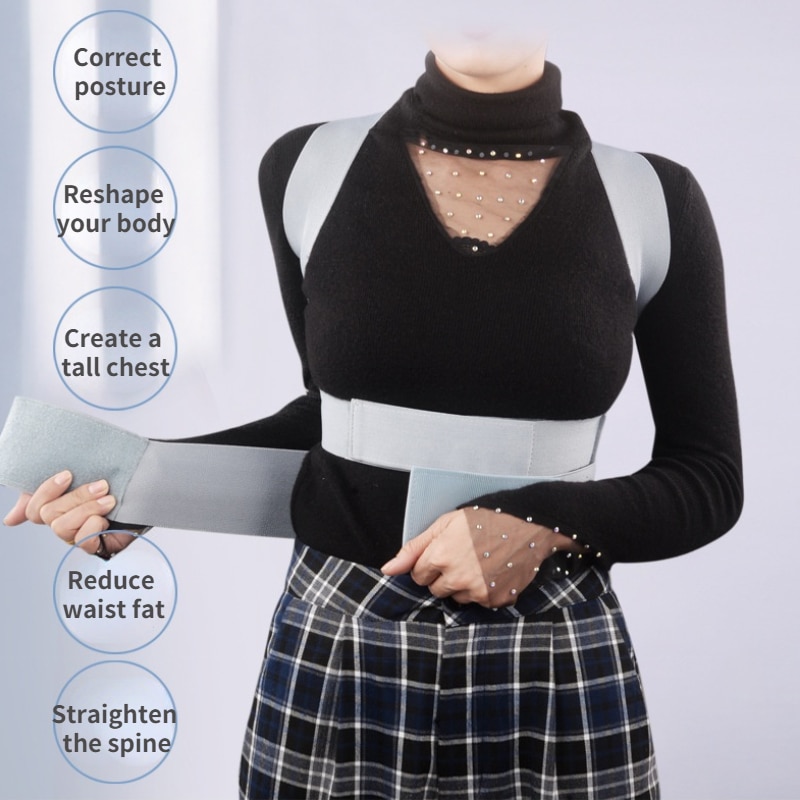 Invisible Chest Posture Corrector Scoliosis Back Brace Spine Belt Shoulder Medical Therapy Support Poor Posture