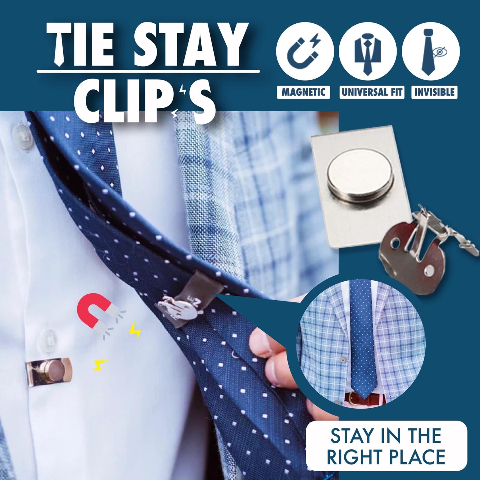 Invisible Magnetic Tie Clip