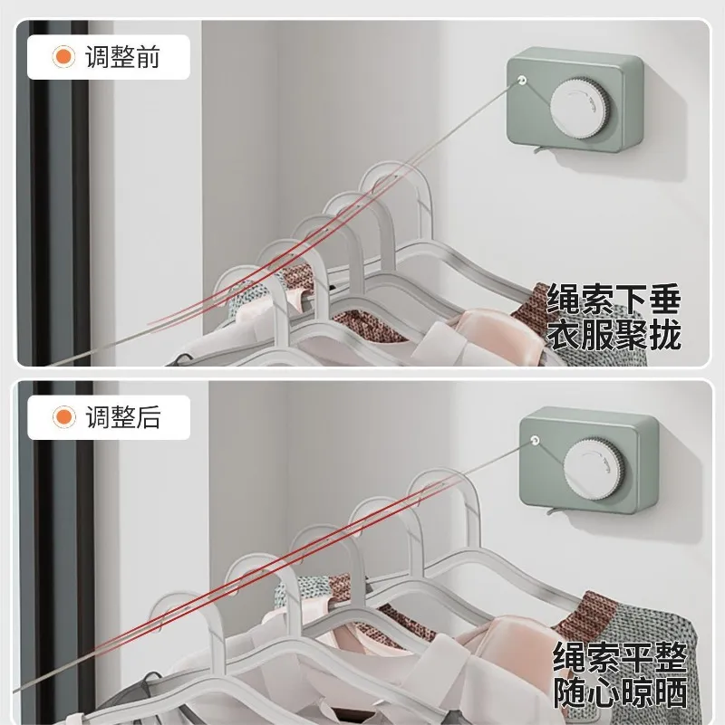 Invisible Retractable Clothesline Indoor Non Punching Bathroom Bathroom Drying Rack Balcony Shrinkage Clothes Cooling