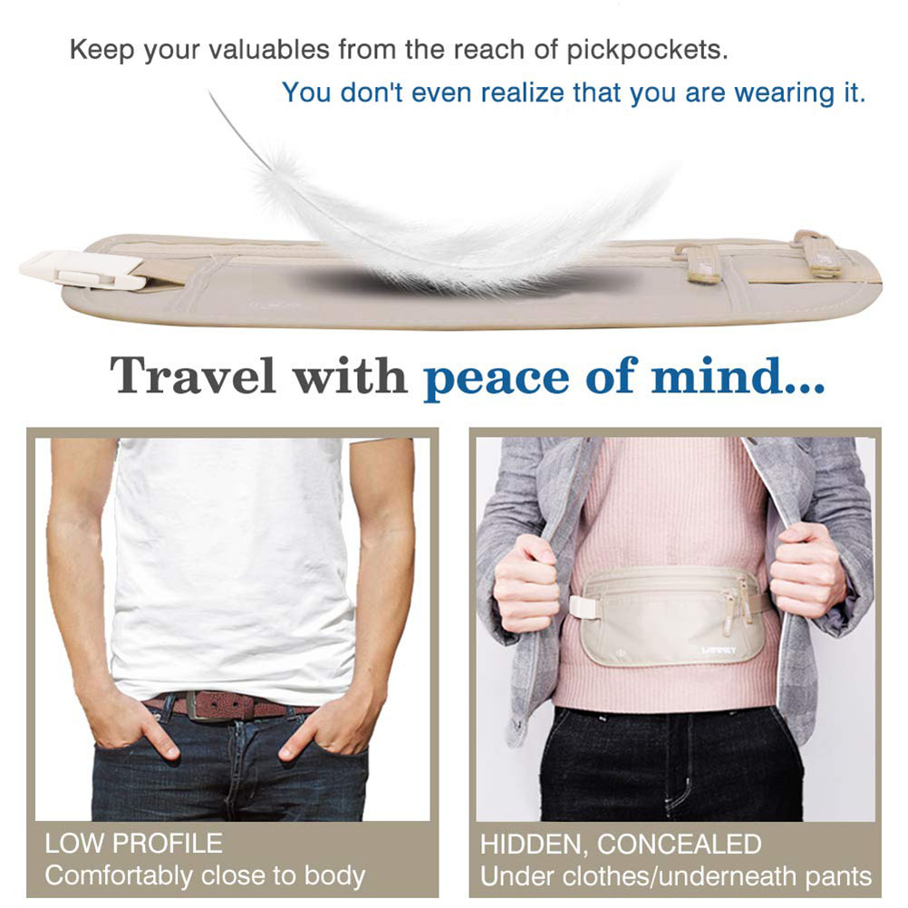 Invisible Travel Waist Packs Pouch for Passport Money Belt Bag Hidden Security Wallet Gift Travel Bag Chest Pack Money