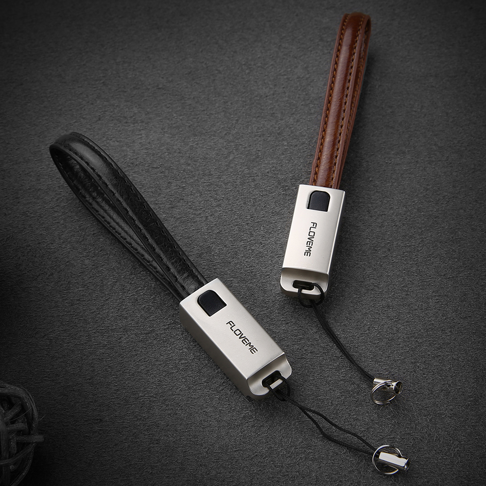 iPhone Charger Cable Leather Keychain