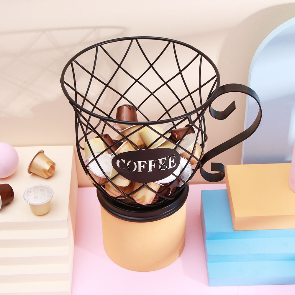 Iron Basket Coffee Capsules Holder Iron Basket Coffee Capsules Holder