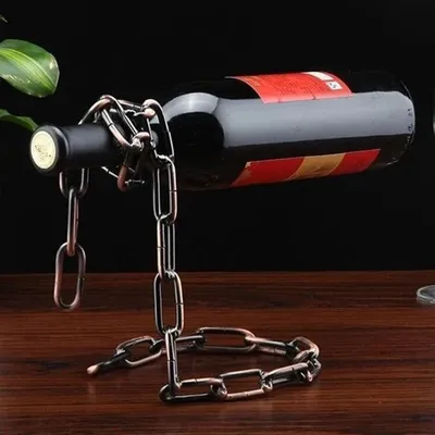 Iron Chain Wine Bottle Holder Iron Chain Wine Bottle Holder