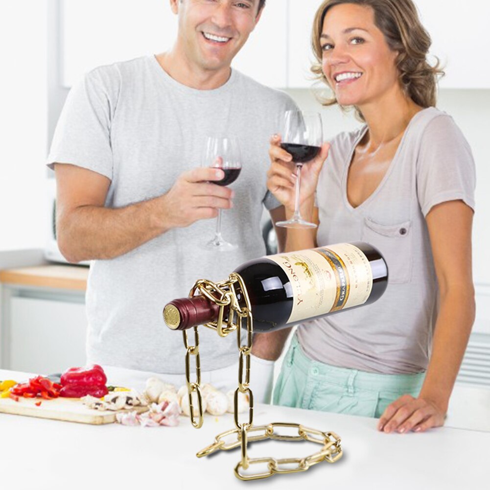 Iron Chain Wine Bottle Holder Iron Chain Wine Bottle Holder