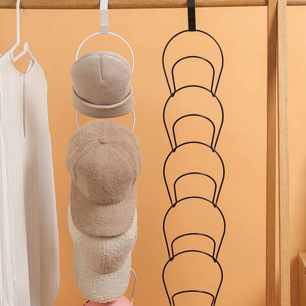 Iron Five Loop Hanging Hat Rack