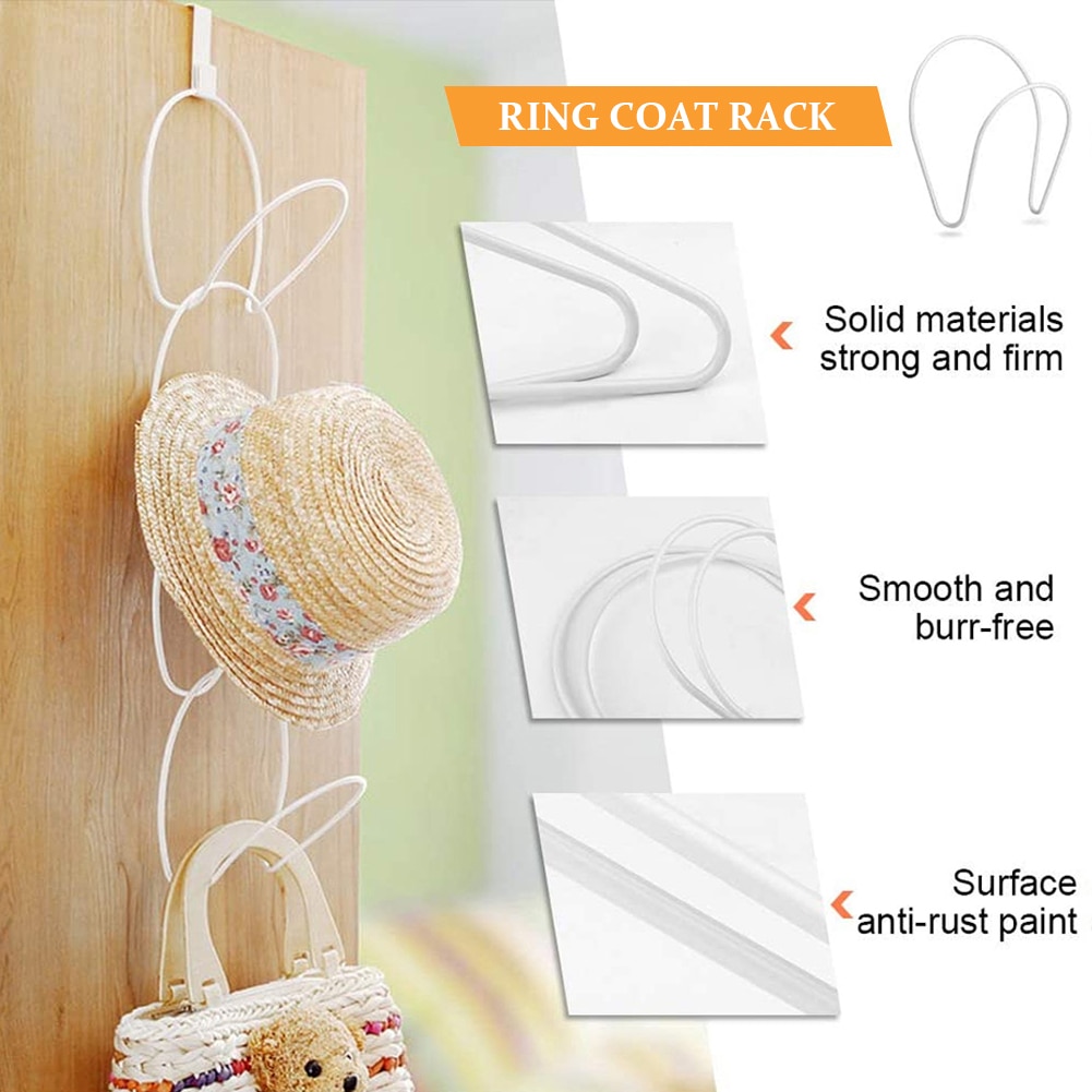 Iron Five Loop Hanging Hat Rack
