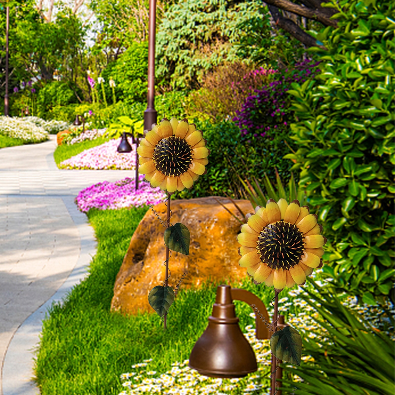 Iron Sunflower Garden Stake Iron Sunflower Garden Stake