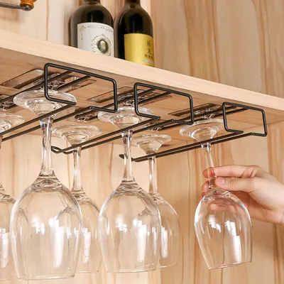 Iron Under Shelf Wine Glass Holder