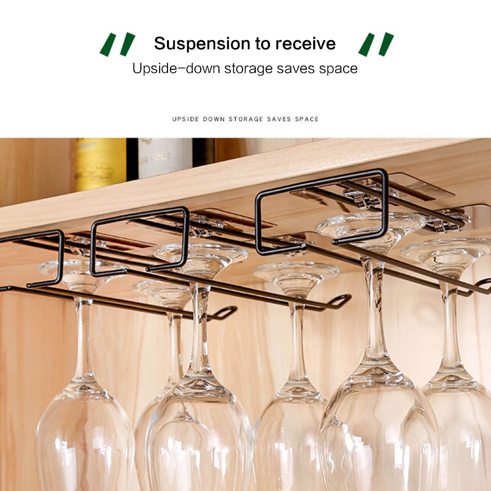 Iron Under Shelf Wine Glass Holder