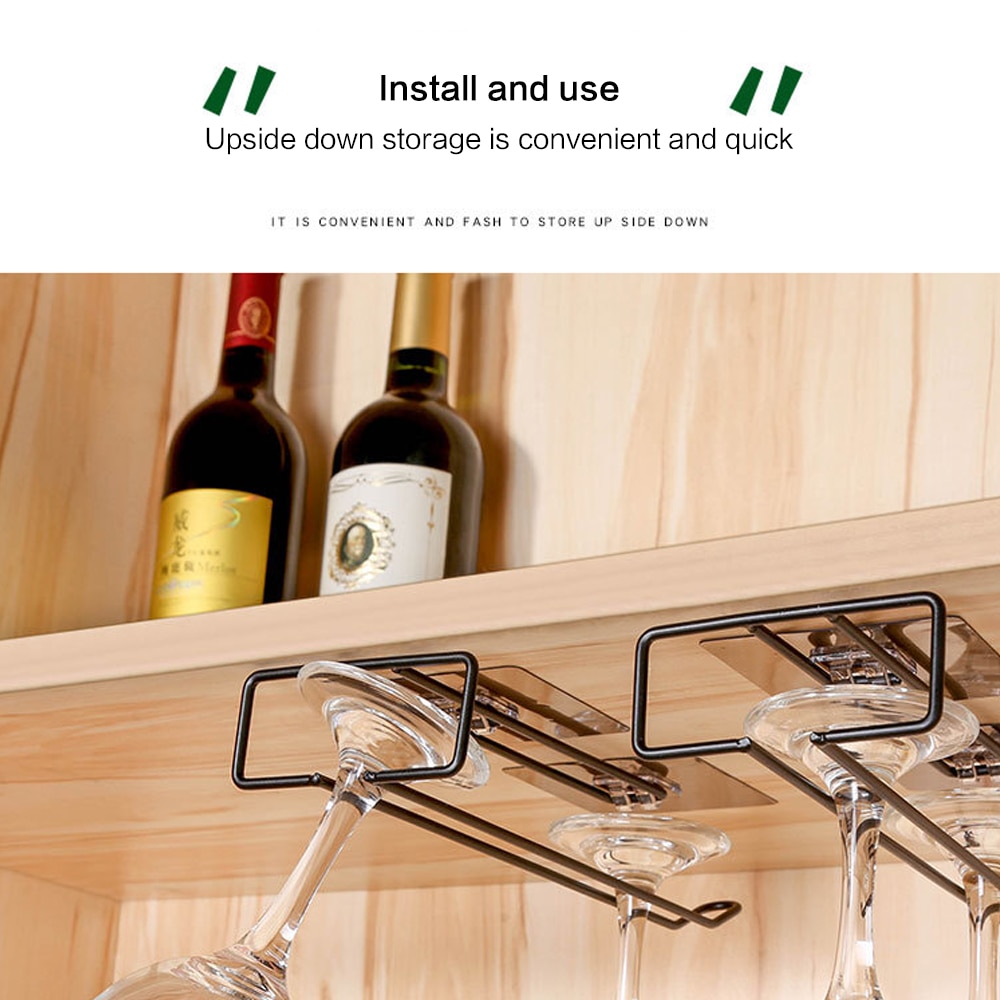 Iron Under Shelf Wine Glass Holder
