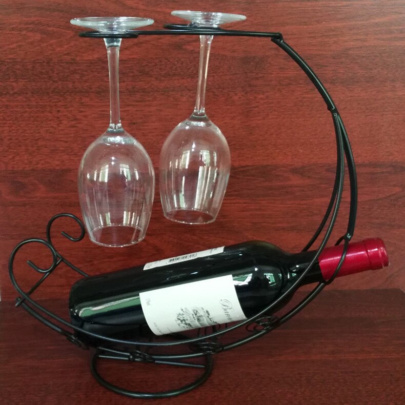 Iron Wine Rack with Glass Holder Iron Wine Rack with Glass Holder