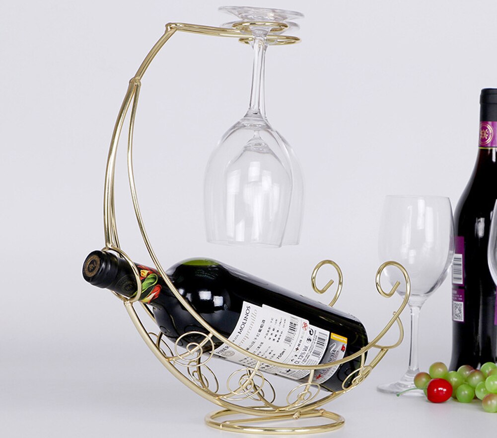 Iron Wine Rack with Glass Holder Iron Wine Rack with Glass Holder