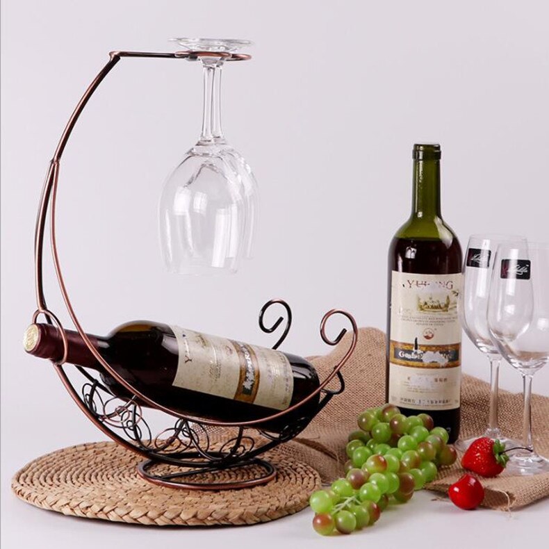 Iron Wine Rack with Glass Holder Iron Wine Rack with Glass Holder