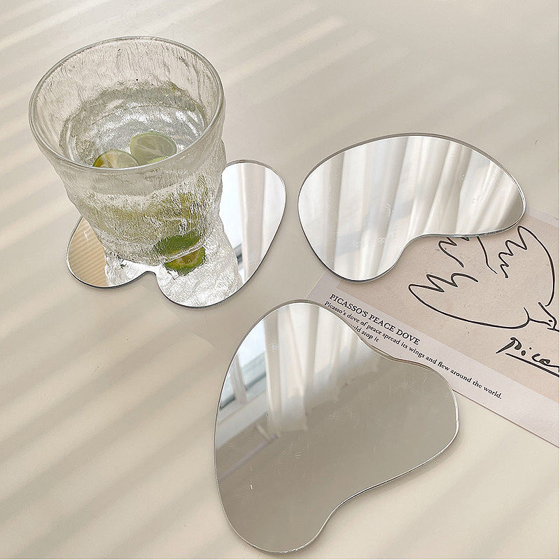 Irregular Shape Nordic Mirror Coaster (3 pcs)