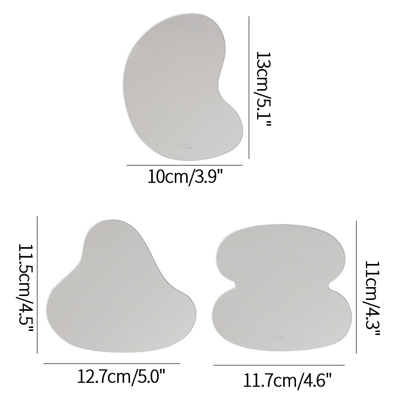 Irregular Shape Nordic Mirror Coaster (3 pcs)