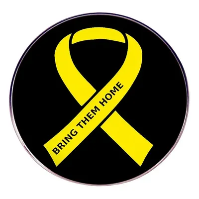 Israel Bring Them Home Enamel Pins Children Health Yellow Ribbon Lapel Badge Brooch Jewelry Decoration