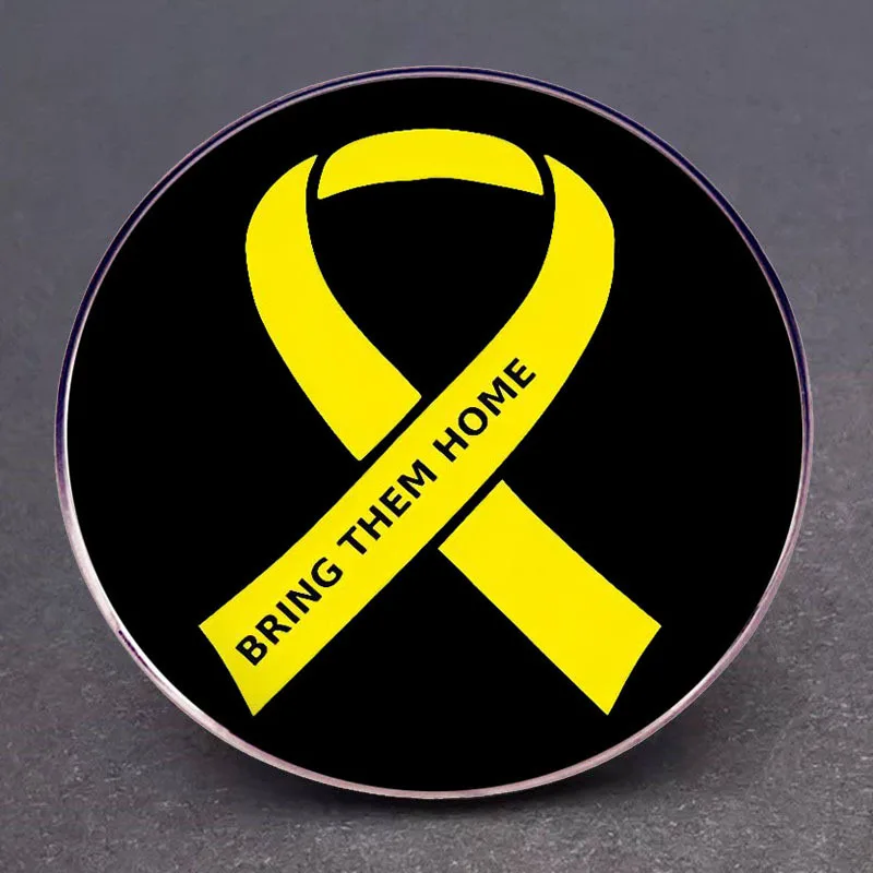 Israel Bring Them Home Enamel Pins Children Health Yellow Ribbon Lapel Badge Brooch Jewelry Decoration