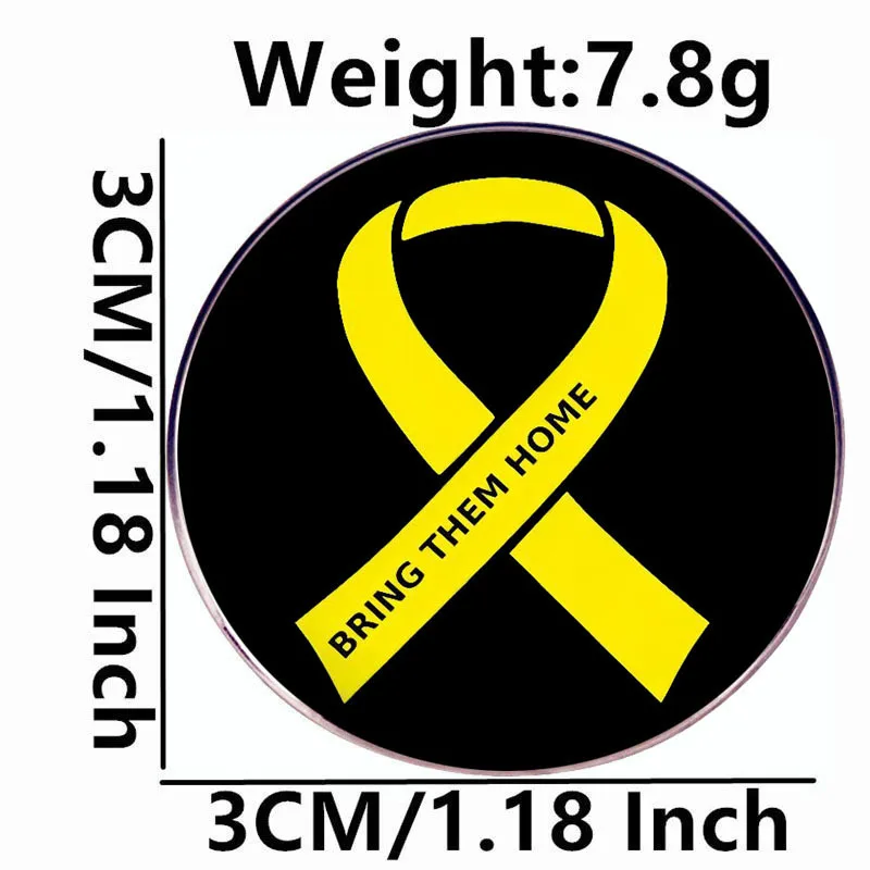 Israel Bring Them Home Enamel Pins Children Health Yellow Ribbon Lapel Badge Brooch Jewelry Decoration