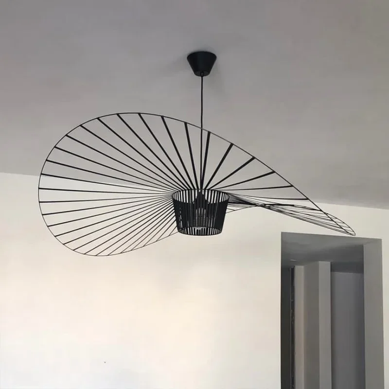 Italian Cross-border Nordic Straw Hat Lamp Fabric Restaurant Art Living Bedroom Designer Internet Celebrity Modern