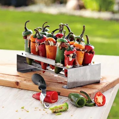 Jalapeno Grill Rack Chili Pepper Roaster with Corer Jalapeno Grill Rack Chili Pepper Roaster with Corer