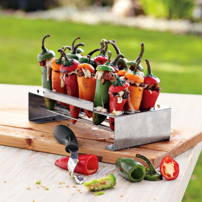 Jalapeno Grill Rack Chili Pepper Roaster with Corer Jalapeno Grill Rack Chili Pepper Roaster with Corer