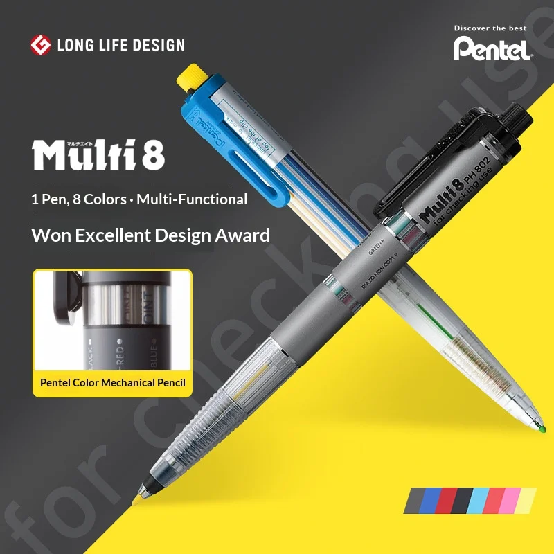 Japan Pentel Multi+8 Color Lead Pencil 802/803,Multi-Module Precision and Design Smooth Writing Art Supply For Japan Pentel Multi+8 Color Lead Pencil 802/803,Multi-Module Precision and Design Smooth Writing Art Supply For