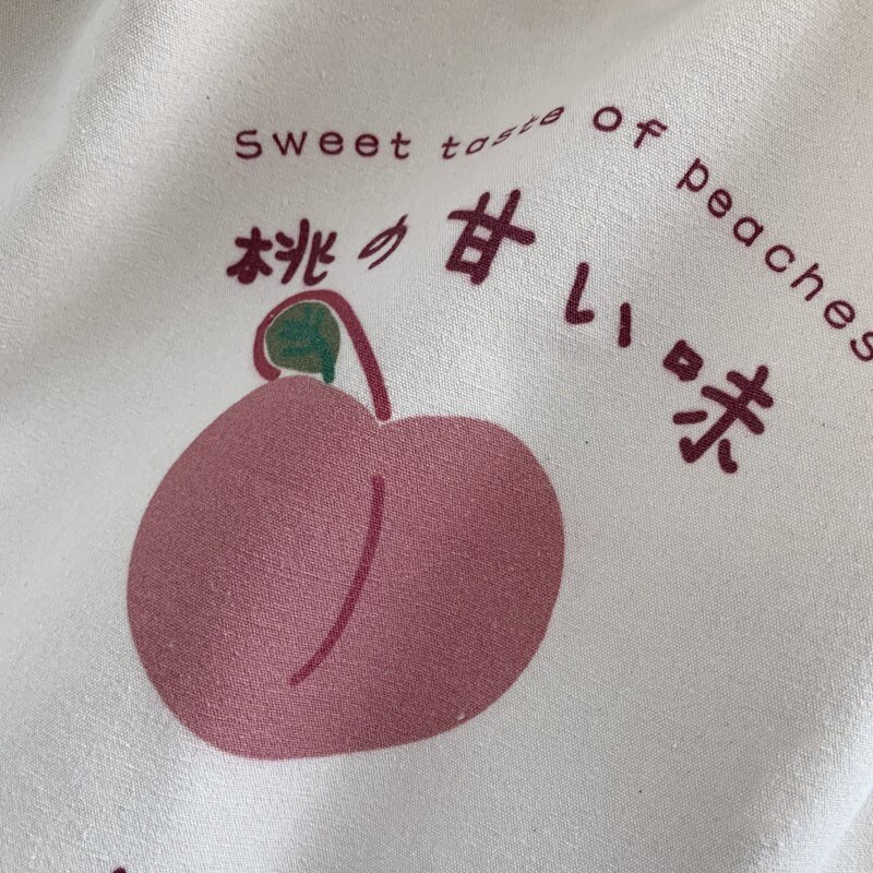 Japanese Aesthetic Peach Tote Bag
