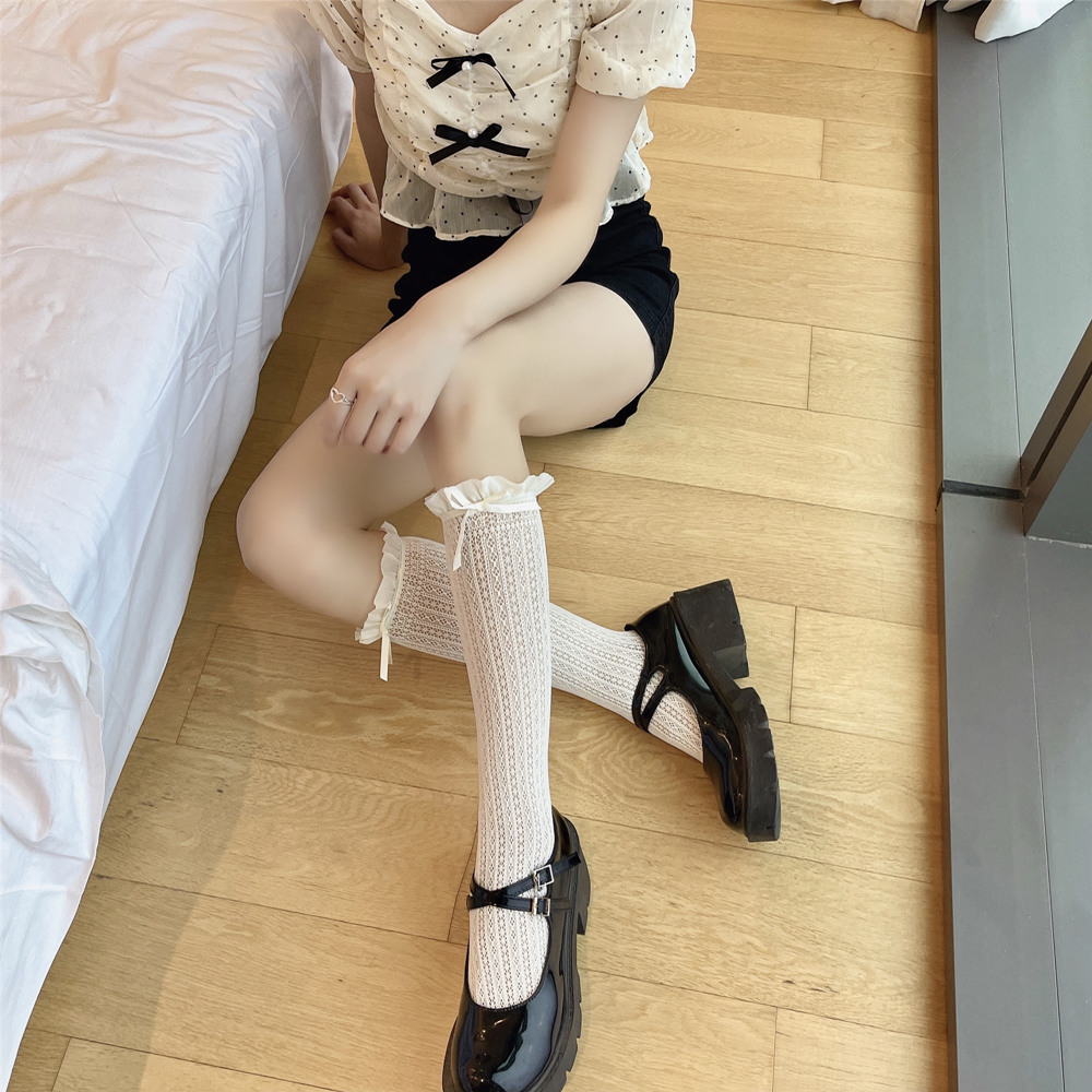 Japanese Retro Ruffle Knee High Socks Japanese Retro Ruffle Knee High Socks