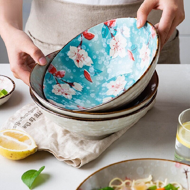 Japanese-Style Ceramic Sakura Bowl Japanese-Style Ceramic Sakura Bowl