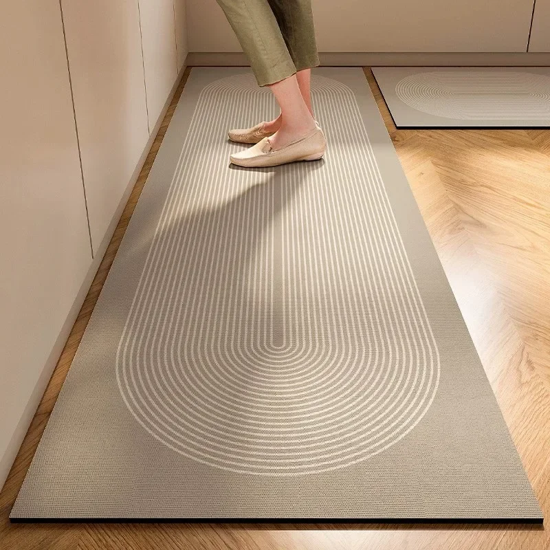 Japanese Style Soft Kitchen Diatomite Mud Floor Mat, Super Anti Slip, Super Absorbent, Easy to Handle Carpet